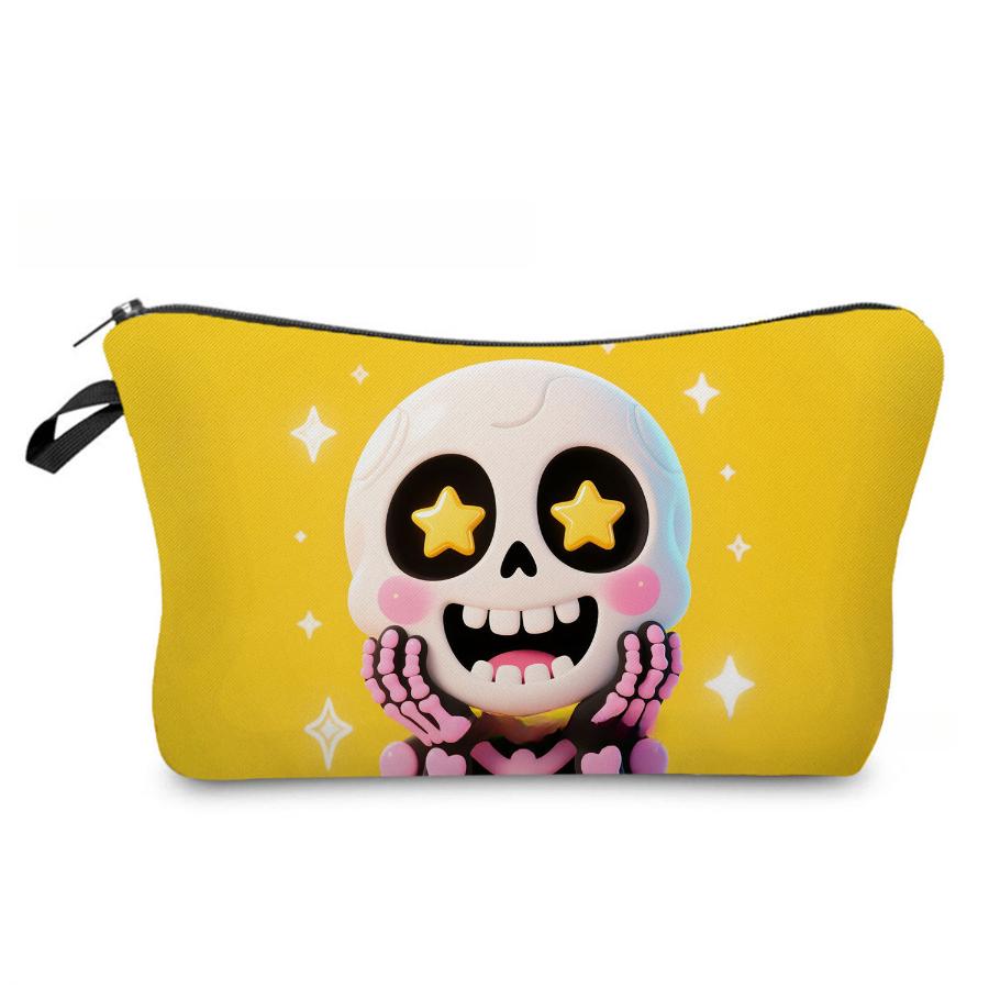 Women Skull Print Cosmetic Bag Toiletries Organize Travel Storage Case 6867 KTB