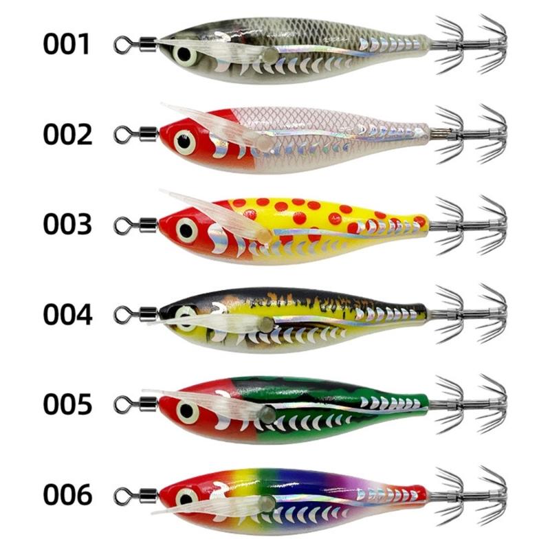 8cm Squid Cuttlefish Sleeve Hook Jig Lures Artificial Shrimp Baits Cuttlefish Sleeve Squid Jig Baits Easy to Use
