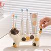 Three-flower Cat Electric Toothbrush Rack Rack Couple Toothpaste Placed Washstand Base Bracket Ceramic Holder Bathroom Supplies