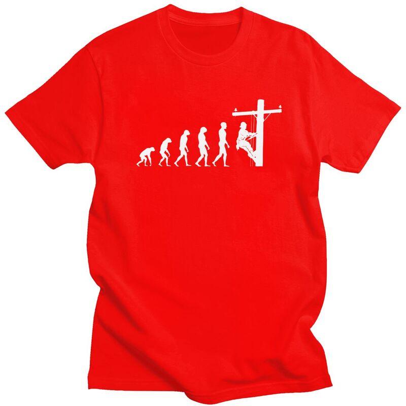 Individuelles Lineman Evolution T-Shirt Herren Kurzarm Re Baumwolle T-Shirt Freizeit Elektriker Elektroingenieur Geschenk T-Shirts