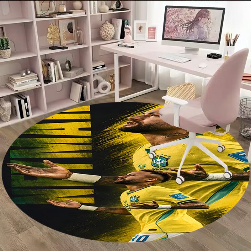 1pc Neymar8 Carpet, Round Rug, Comfortable, Suitable for Entryways, Living Rooms, Office, And Bedrooms, Christmas Decoration