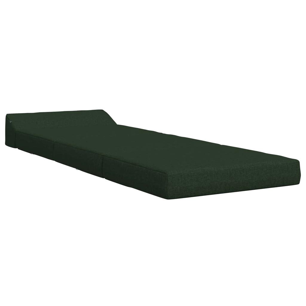 Folding Sofa Bed Dark Green 200 x 70 x 10 cm Fabric