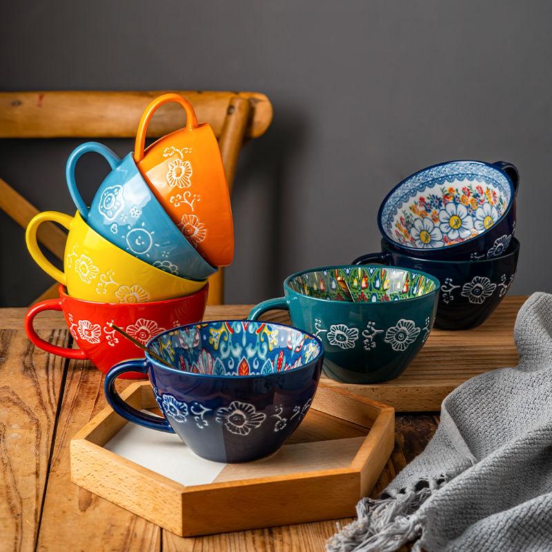 Bohemian Ceramic Coffee Mug – Morning Tea Cup, Funny Gift for Family, Friends, or Colleagues