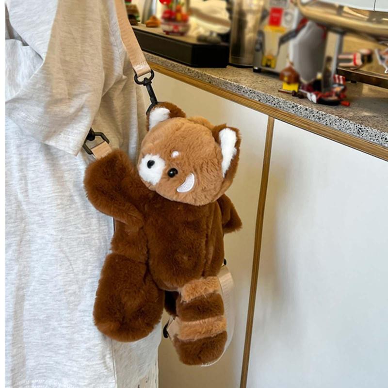 Panda Plush Backpack Casual Daypack Shoulder Purse for Party Shopping Street L