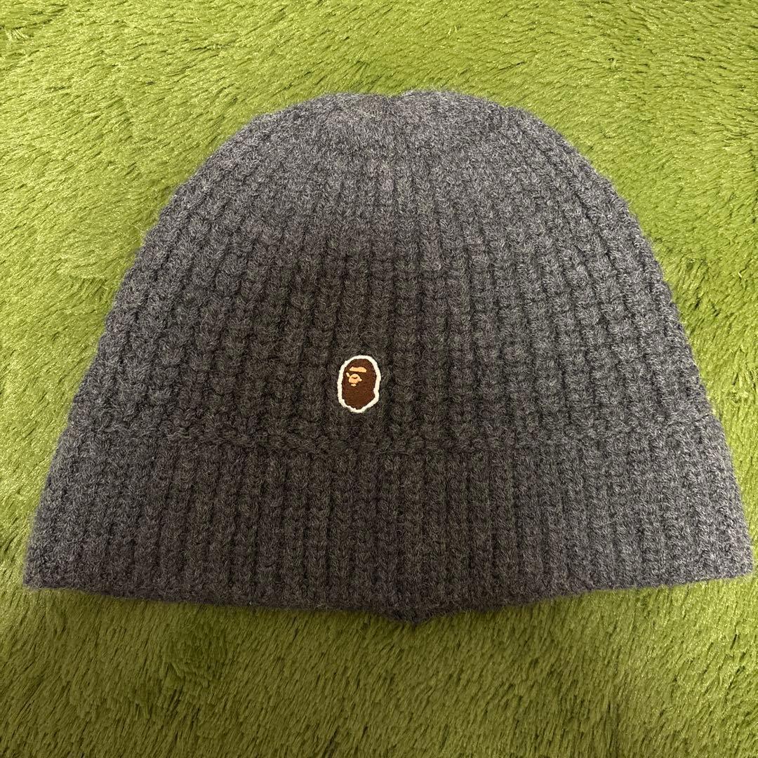 Used A BATHING APE knit hat dark gray
