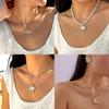 Floral Metal Pendant Necklace With Alloy Charm For Women Fashion Jewelry Set