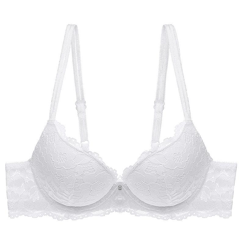 French Sexy Lace Bra Set,Push‑Up Bra Set for Small Bust,Gather Side Fat Lingerie Set
