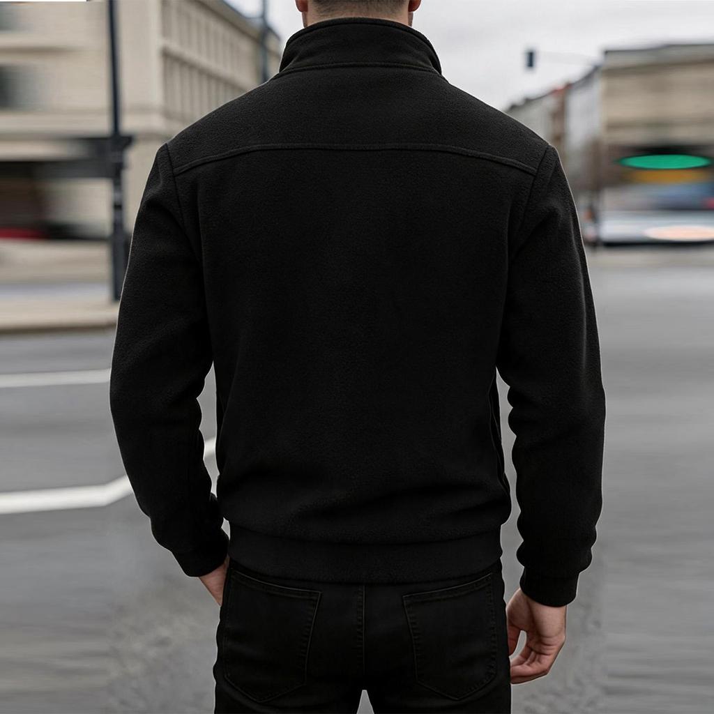 Men's Half Zip Sweatshirt with Turn-Down Collar, Casual Double-Sided Pullover