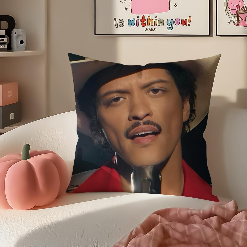 Classic Pop American Singer BBruno Mars Cushion Cover Pillowcase Short Plush Invisible zipper Room Sofa Cushion Cover