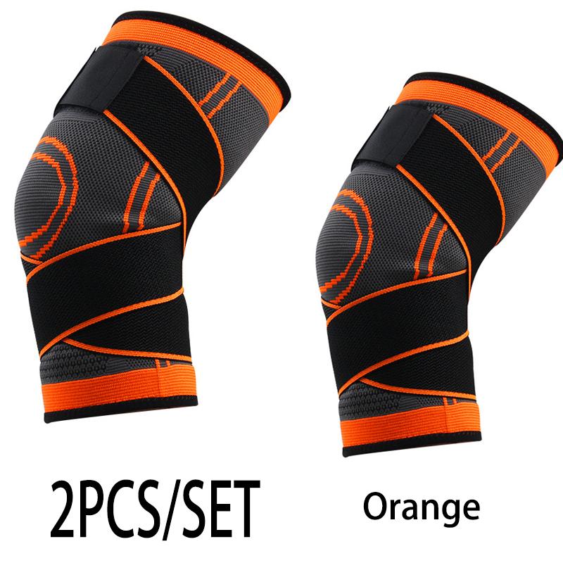 2PCS Knee Pads Sports Pressurized Elastic Kneepad Support Fitness Basketball Volleyball Brace Medical Arthritis Joints Protector