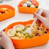 Lunch Box 2 Tier 3 Compartment Large Capacity Microwavable Cute Portable Bento Lunch Box Orange