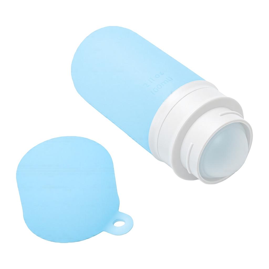 Sunscreen Applicator Silicone Refillable Roller Ball Dispenser for Sunscreens Lotions Blue