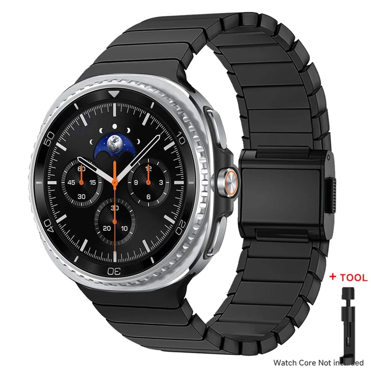 

Розкішний титановий ремінець для Samsung Galaxy Watch 8 40мм 44мм 8 Classic 46мм Металевий ремінець для Galaxy Watch Браслет з нержавіючої сталі watch 8 44mm&Stainless Steel чорний