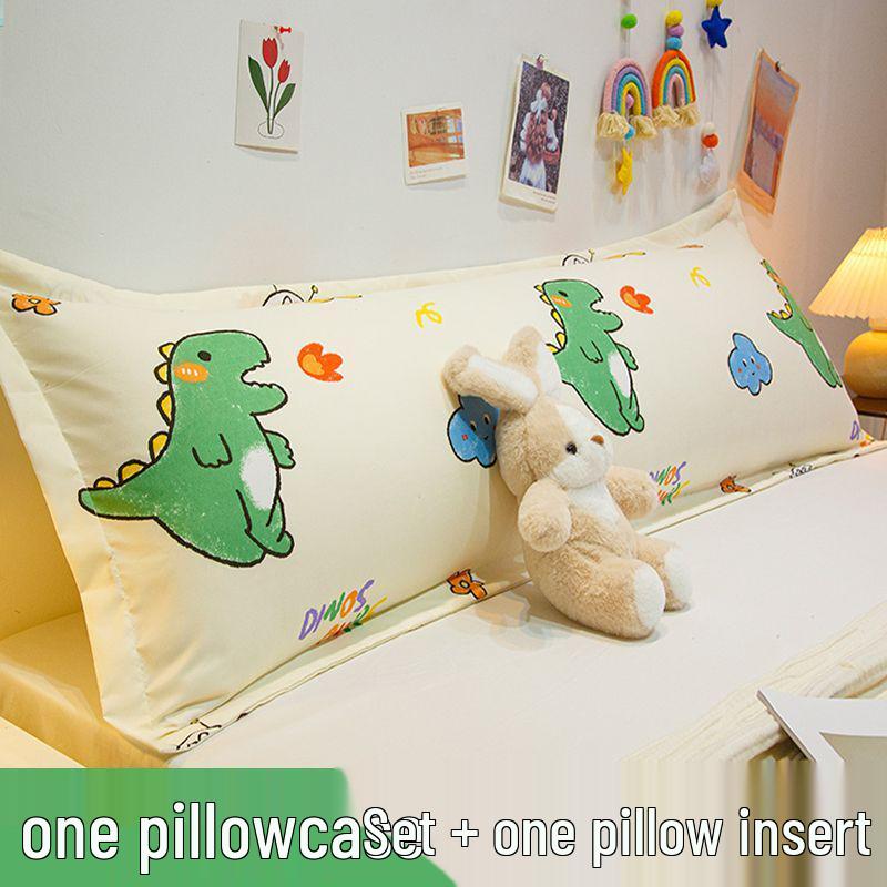

Cartoon Style Brushed Double Long Pillow with Core - Couple s Integrated Pillow (Sizes: 1.2m, 1.5m, 1.8m) 48x100cm [1 pillow core + 1 pillowcase]