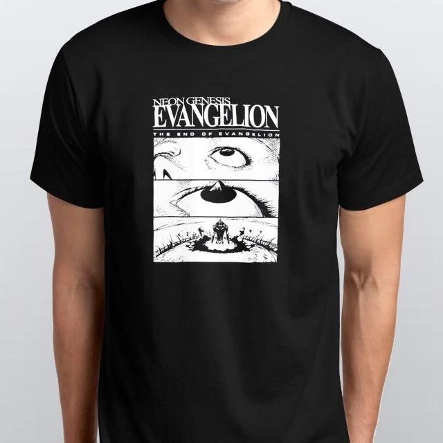 Neon Genesis Evangelion End of Eva Eye 100% Cotton T-shirt Mens Tees Top S M L XL XXL 3 4 XL Black