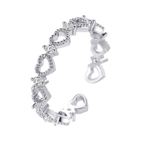 

Женское открытое кольцо с любовным дизайном, ювелирный аксессуар белый