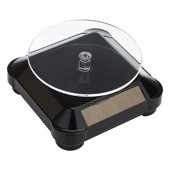 Solar Rotating Display Stand 360 Degrees Dual Use Stable Automatic Turntable for Showcase