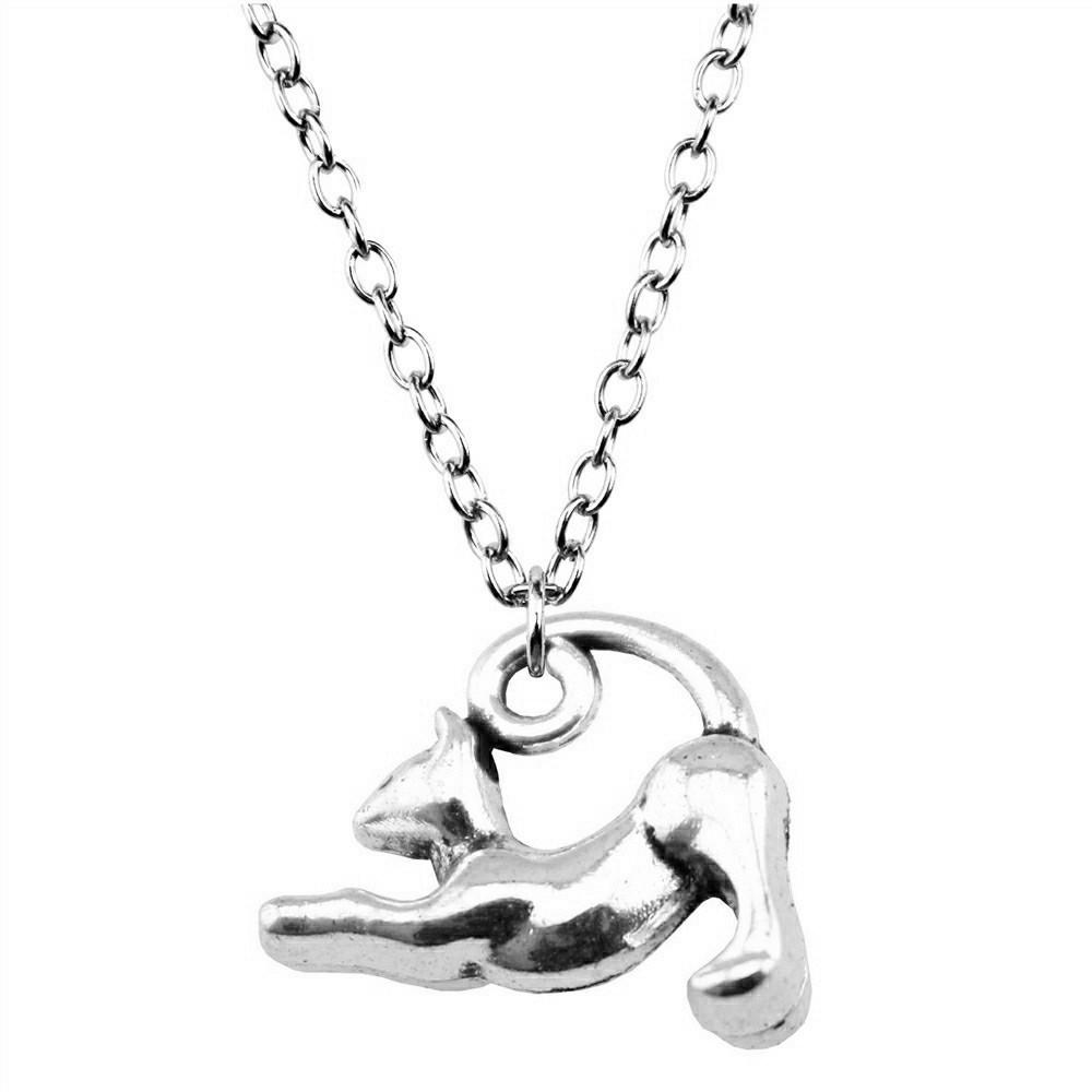 Cat Charm Necklace Cute Animal Pendant For Lovers Minimalist Pet Jewelry Gift 43cm Chain