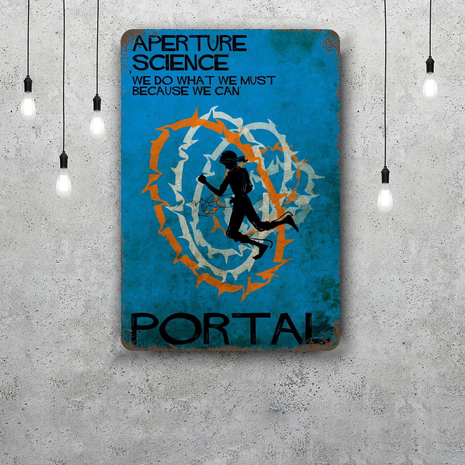 

portal video game Decor Vintage Metal Signs Tin Signs Captain Poster Decor for Bar Pub Club Man Cave Wall Decoration 20x30cm（7.8x11.8inch）