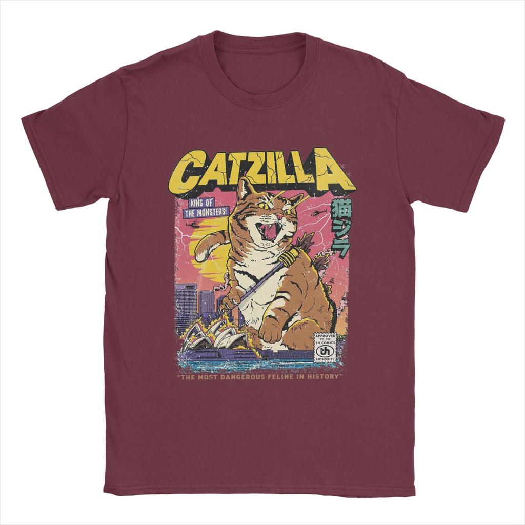 Catzilla T Shirt Men's Cotton Awesome T-Shirts O Neck Tees Short Sleeve Clothes Original