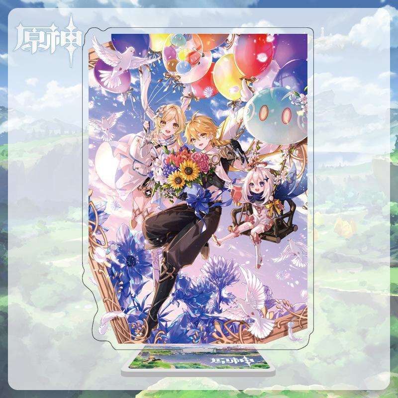 16cm Height  Acrylic Large Stand-up Display Featuring Characters From Mondstadt, Liyue, and Inazuma In Genshin Impact