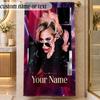 Beach TowelLady Gaga Custom Name Text Personalized Soft Towel for Beach Pool Indoor Home Decor Gift