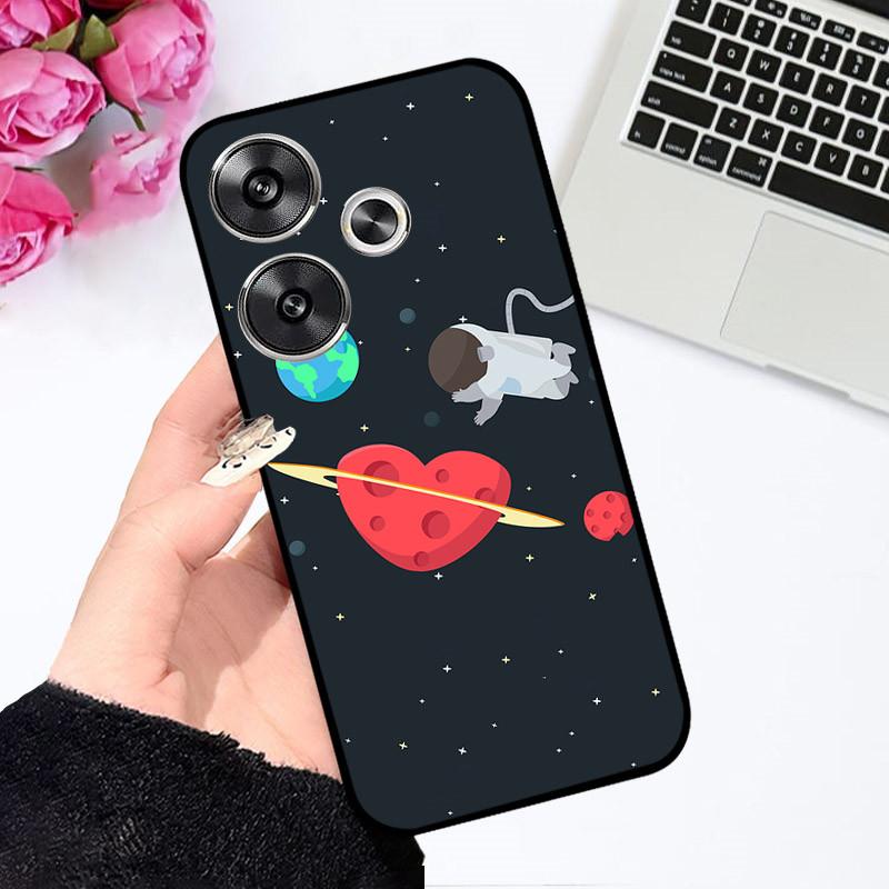 Cases For POCO F6 Cover Cute Astronaut Fashion Shockproof Soft Bumper For Xiaomi POCO F6 Coque For POCOF6 F 6 2024 Phone Capa
