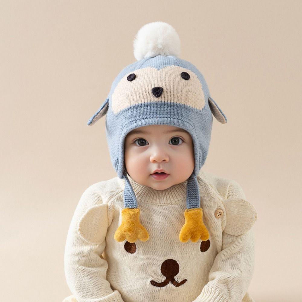 Penguin Cartoon Beanie Caps Kawaii Winter Pullover Hats Fashion Knitted Warm Hat Infant