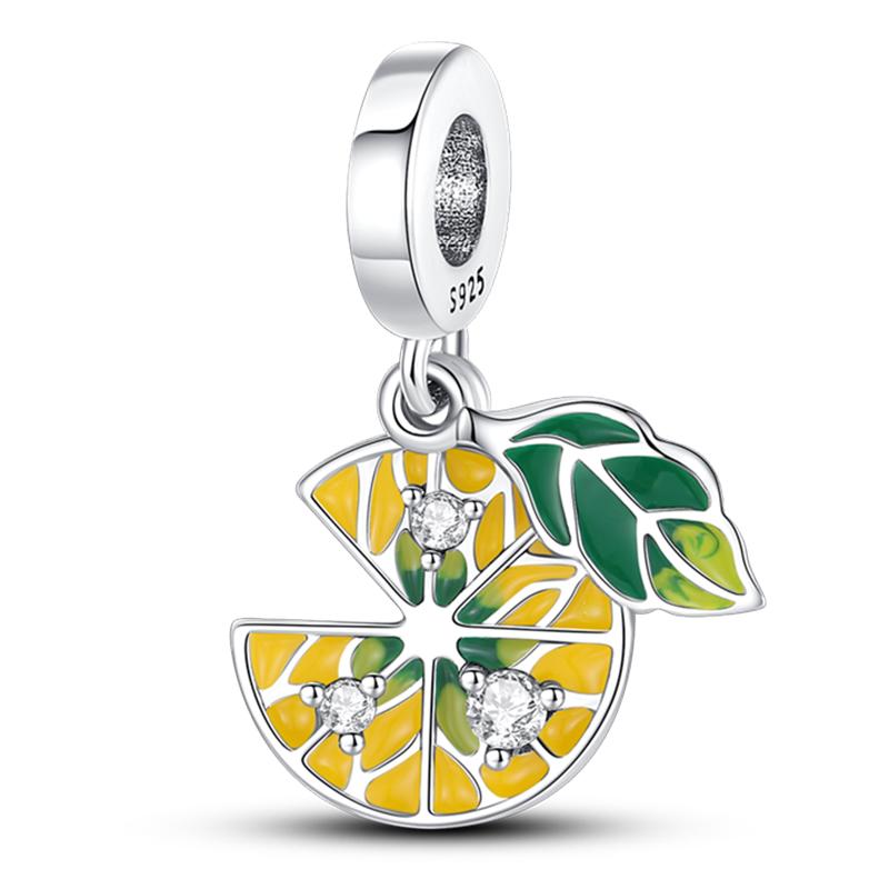 Fits Pan Braceletscopper Charms Color Strawberry Cherry Blueberries Fruit Sweet Original Diy Jewelry Birthday Fine Gifts