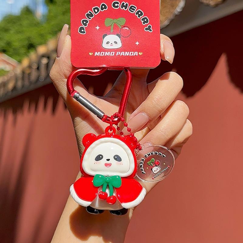 Panda Keychain Cartoon Resin Keyring With Cherry Design For Gift Giving And Daily Use
