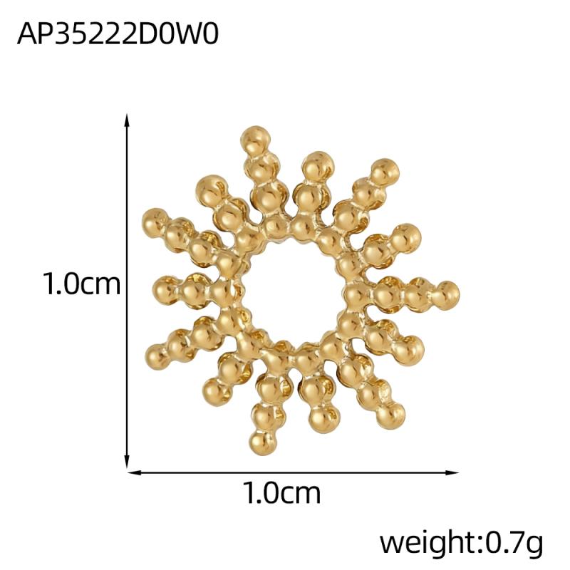 Colorful 18K Gold Plated Oil Drop Stainless Steel Charms Enamel Sun Flower Moon Pendants For Necklace Jewelry Making