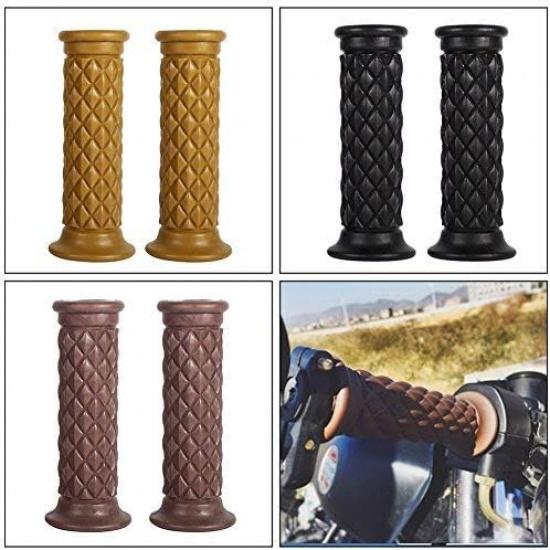 7/8" Motorcycle Hand Grips Antiskid Handlebar Rubber End Hand (Color : Black) Motorcycle Handlebar Grips 7/8 Dirt Bike Grips 22Mm