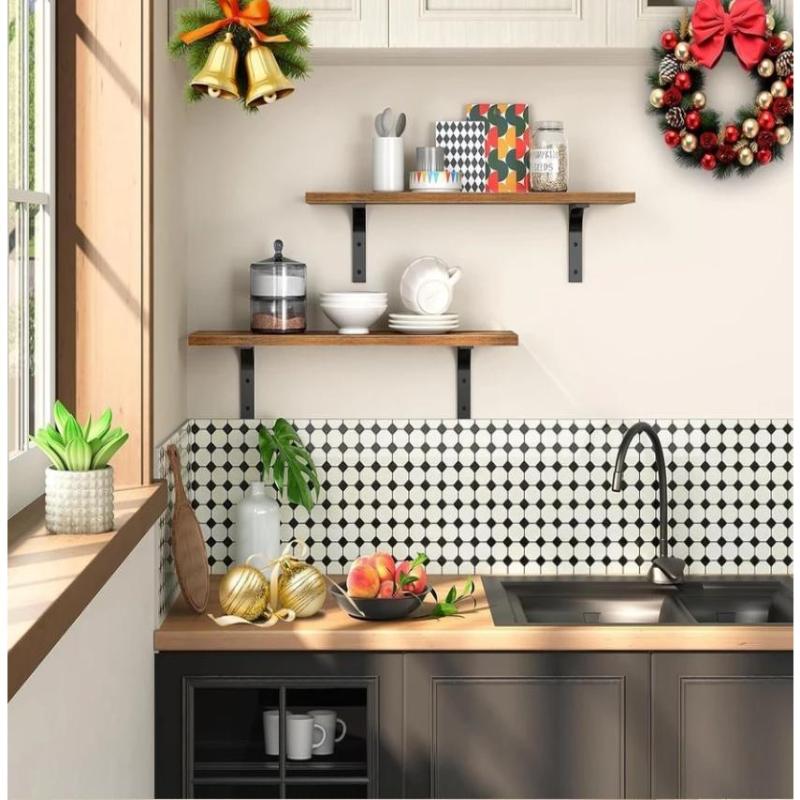 Wall Shelves Floating Wood Water Resistant-Space Saving Storage Display Rack Kitchen Bathroom