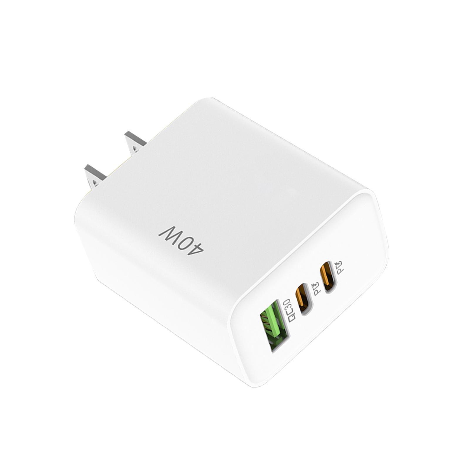

40W USB C r Wall Plug Fast Charging Block 2 Type C Ports 1 USB A Port for Phone Tablet Laptop