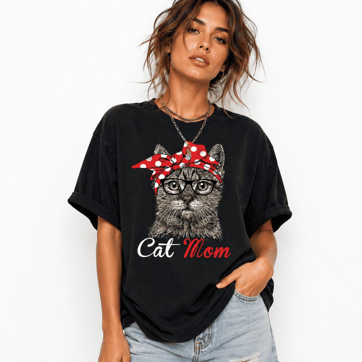 Funny Cat Mom Shirt for Cat Lovers-Mothers Day Gift T-Shirt XL