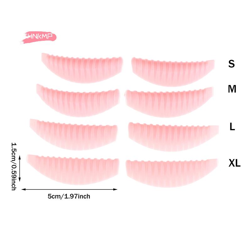 4 Paar Silikon Wimpernlifting Pads Wiederverwendbare Vertikal gestreifte Laminierungspads für 3D Wimpernverlängerung Lockenwickler Make-up Werkzeug