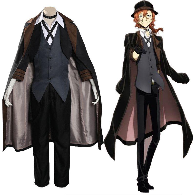 Stray Bungo Dogs Nakahara Chuuya Cosplay-kostyme Middelalder Detektiv Retro