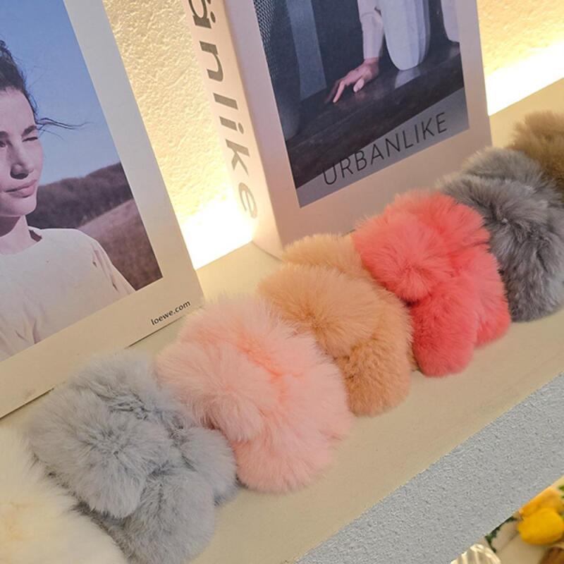 Women s Winter Pom Pom Rex Mini Hair Clip A31942_Silver