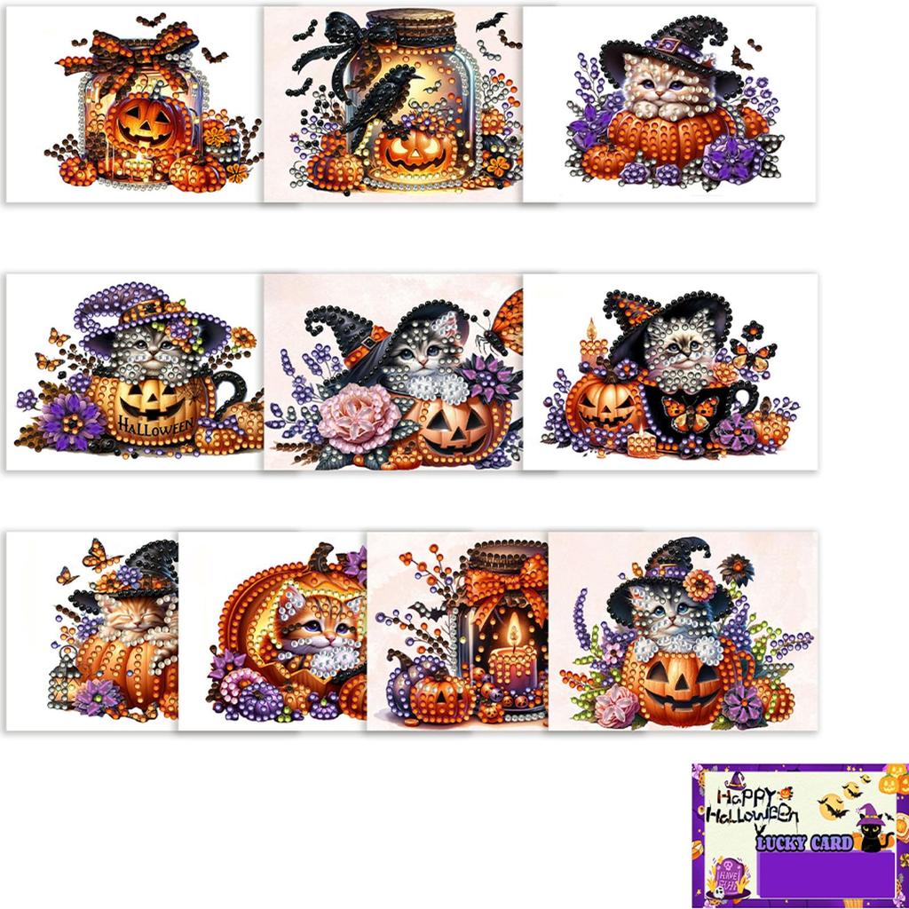 10pcs DIY Diamond Painting Party Event Gift Card Multi-Purpose Rhinestone Scratch Cards Partial Drill Shiny Scratch Gift Card