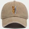 Cappellino da baseball vintage lavato con simpatico motivo di orsacchiotto, adatto sia per Unisex che per Donne, traspirante e regolabile.