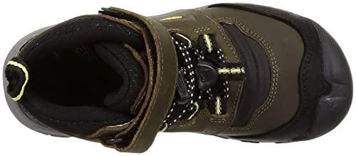 KEEN Ridge Flex Mid WP Waterproof Kids' Hiking Shoes (Sizes 15.0-19.5cm) in Dark Olive/Dusky Citron (Size 18.0cm)