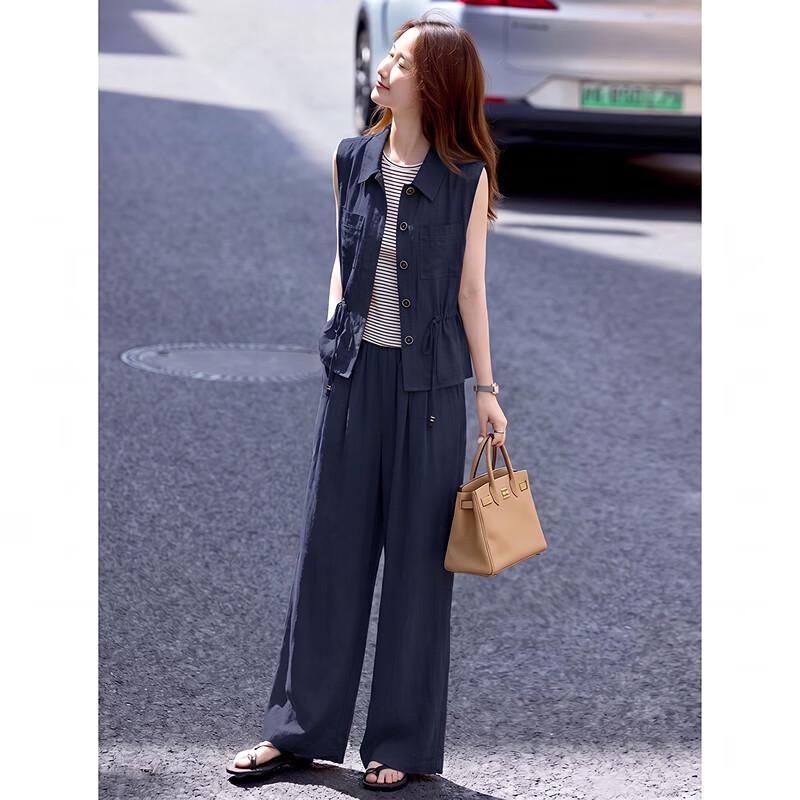Women's Summer Sleeveless Vest & Pants 3-Piece Set