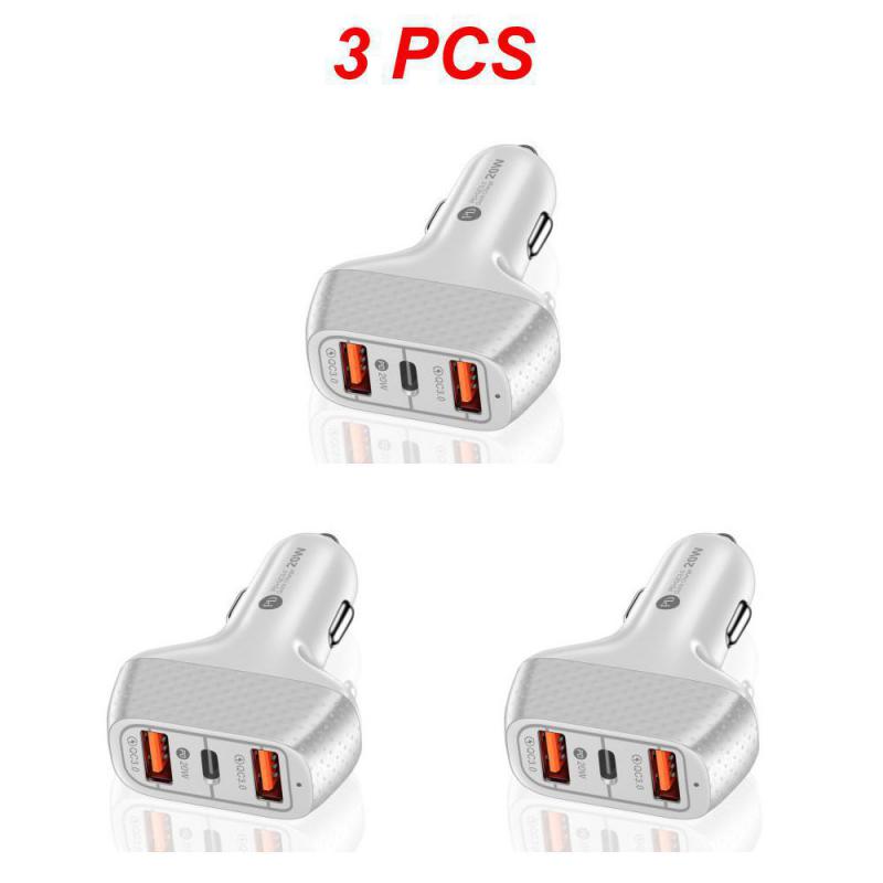 1/3/5PCS Mobile Phone Charger Durable Universal Type C Fast Charging 2usb Car Accessories Usb Car Charger Practica Portable