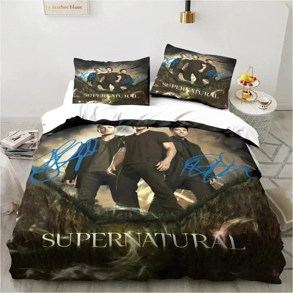 Comforter Supernatural Logo Bedding Set Bed Set Comforter King Queen Size Boys Adult Bedding Set