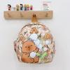 Backpack Children Capybara Zipper Design Adjustable Shoulder Straps Schoolbag