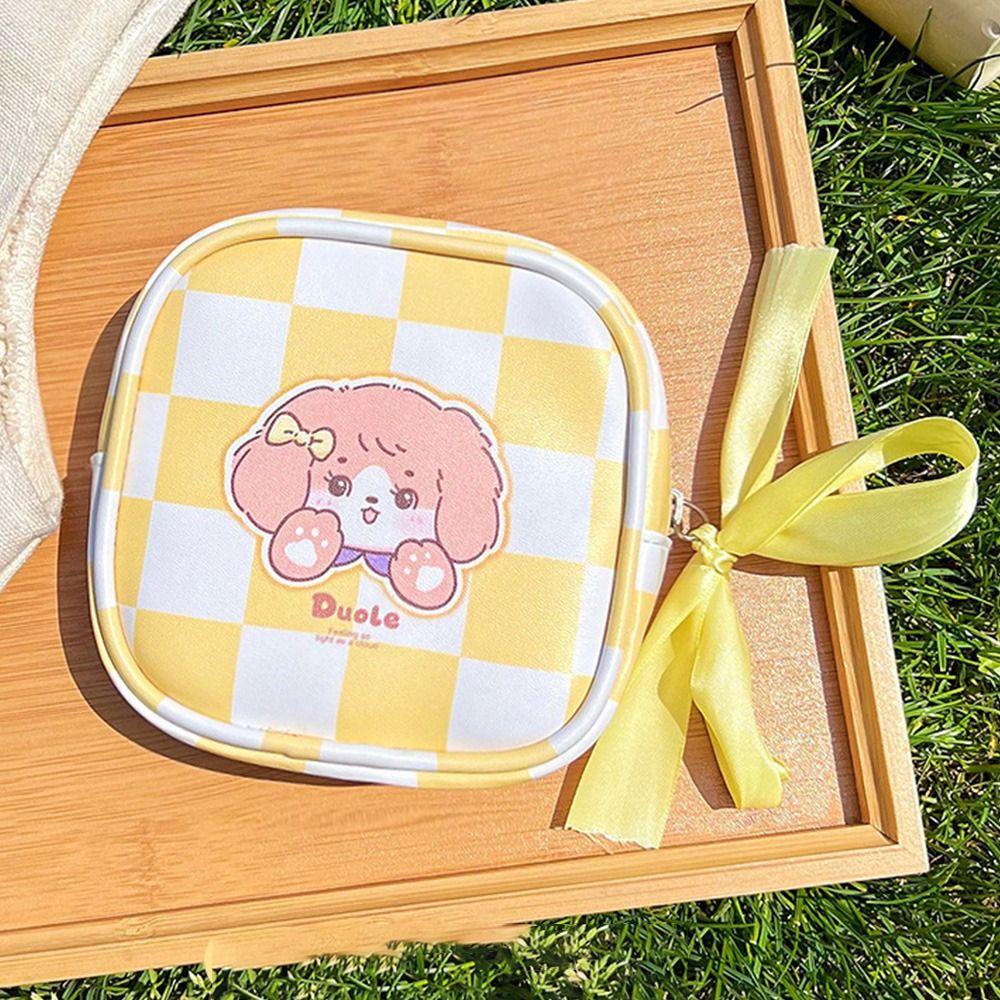 

Cloth Sanitary Napkins Case Large Capacity Cartoon Storage Bag Portable Rabbit Menstrual Bag Trip жёлтый