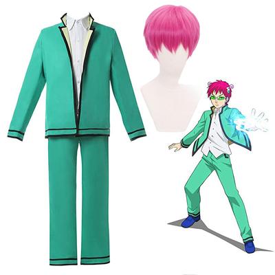Anime Saiki Kusuo Katastrofální život K.-Nan Cosplay Paruky Uniforma Topy Kalhoty Pokrývky hlavy Kostýmy na Halloween Karneval
