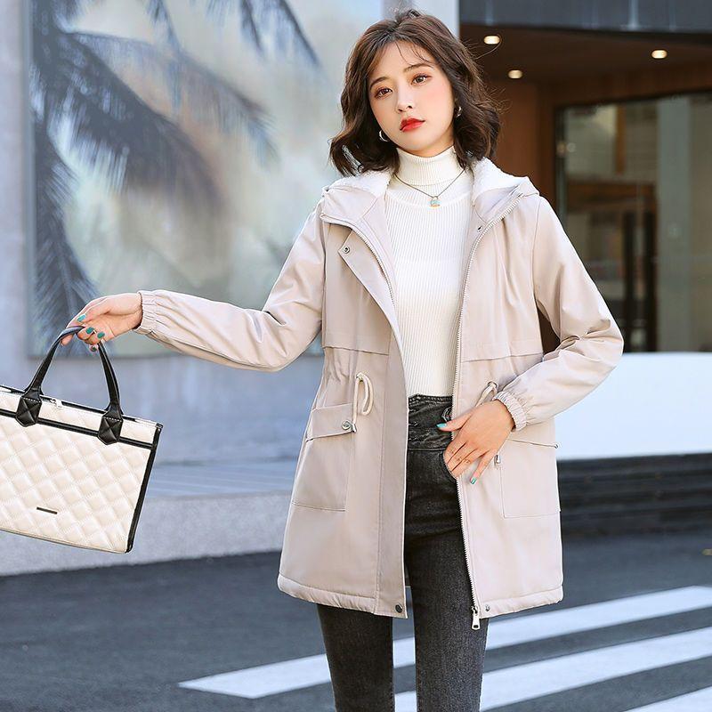 New Winter  Women's Soft Thickened Fleece Lined Parka Coat Lightweight Hooded Jacket with Pockets Coats Warm Outwear