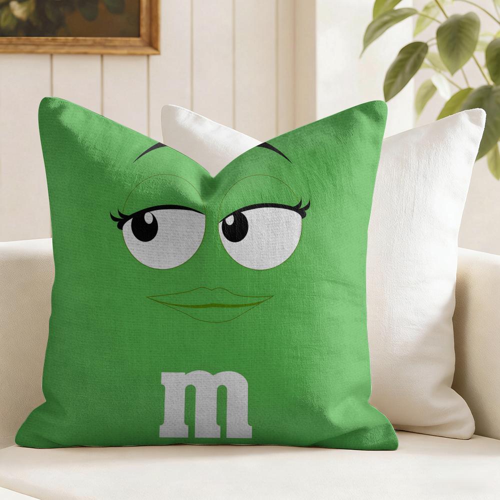 Fashion MMMs Chocolate Cushion Cover Eco Linen Pillow Case DoubleSided Print Breathable Durable Zipper Home Decor Gift