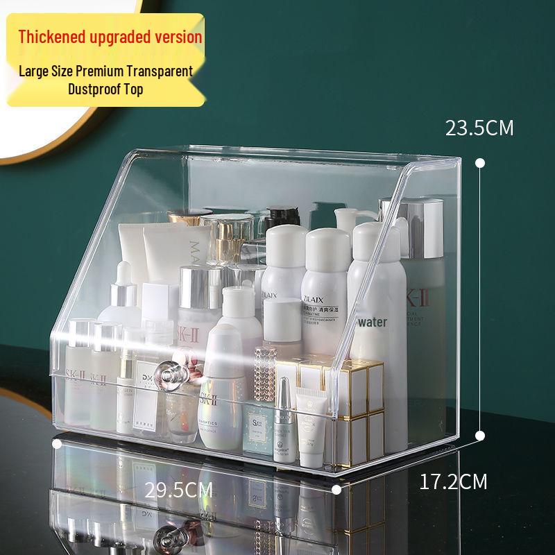 Organizator cosmetic transparent rezistent la praf cu capacitate mare pentru rujuri și produse de îngrijire a pielii